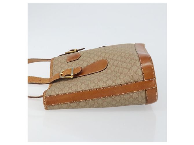 Céline CELINE Macadam Canvas Tote Bag PVC Beige Gold Auth bs29412 Golden - Ansicht 4