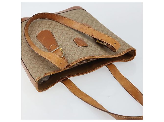 Céline CELINE Macadam Canvas Tote Bag PVC Beige Gold Auth bs29412 Golden - Ansicht 6
