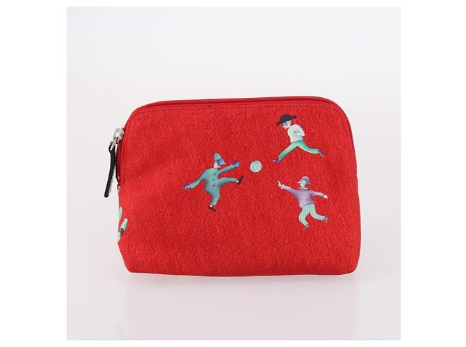 Bulgari Pochette BVLGARI Nylon 2Set Rosso Verde Auth bs29017 - vista 9