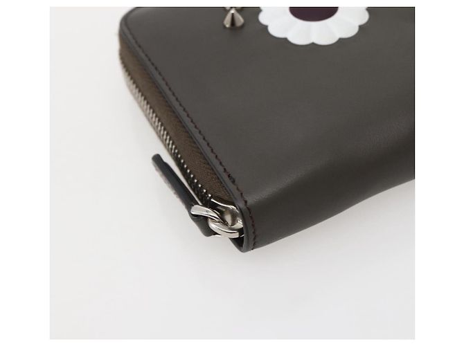 FENDI Hypnotize Lange Geldbörse aus Leder Grau Authentisch 142443M Braun - Ansicht 15