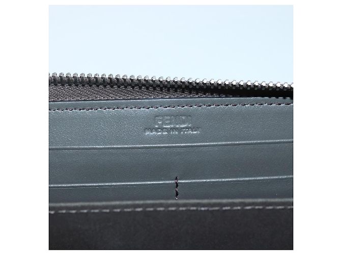 FENDI Hypnotize Lange Geldbörse aus Leder Grau Authentisch 142443M Braun - Ansicht 18