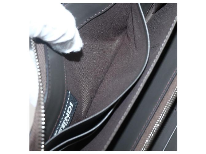 FENDI Hypnotize Lange Geldbörse aus Leder Grau Authentisch 142443M Braun - Ansicht 19