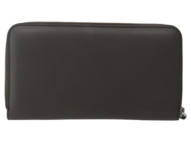 FENDI Hypnotize Lange Geldbörse aus Leder Grau Authentisch 142443M Braun - Ansicht 2