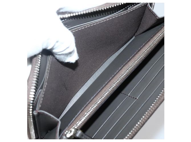 FENDI Hypnotize Lange Geldbörse aus Leder Grau Authentisch 142443M Braun - Ansicht 21
