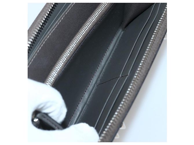 FENDI Hypnotize Lange Geldbörse aus Leder Grau Authentisch 142443M Braun - Ansicht 22