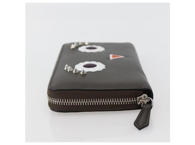 FENDI Hypnotize Lange Geldbörse aus Leder Grau Authentisch 142443M Braun - Ansicht 3