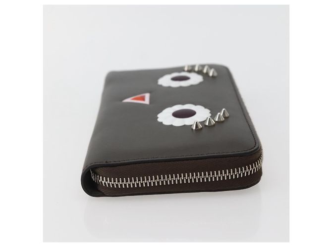 FENDI Hypnotize Lange Geldbörse aus Leder Grau Authentisch 142443M Braun - Ansicht 4