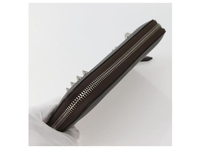 FENDI Hypnotize Lange Geldbörse aus Leder Grau Authentisch 142443M Braun - Ansicht 5