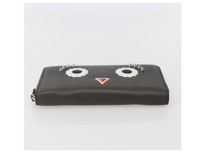 FENDI Hypnotize Lange Geldbörse aus Leder Grau Authentisch 142443M Braun - Ansicht 6