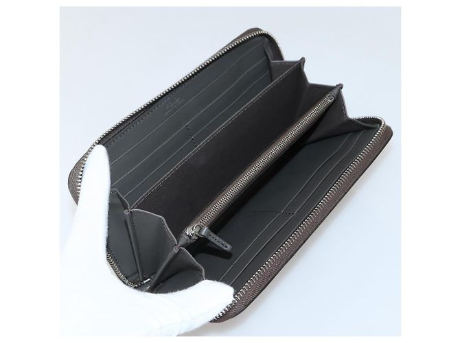 FENDI Hypnotize Lange Geldbörse aus Leder Grau Authentisch 142443M Braun - Ansicht 9