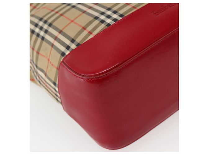Autre Marque Borsa Tote Burberrys Nova Check in tela beige rossa oro Auth BA5696 Rosso D'oro - vista 16