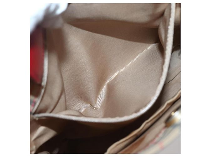 Autre Marque Borsa Tote Burberrys Nova Check in tela beige rossa oro Auth BA5696 Rosso D'oro - vista 19