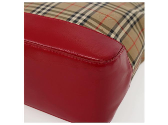 Autre Marque Borsa Tote Burberrys Nova Check in tela beige rossa oro Auth BA5696 Rosso D'oro - vista 9