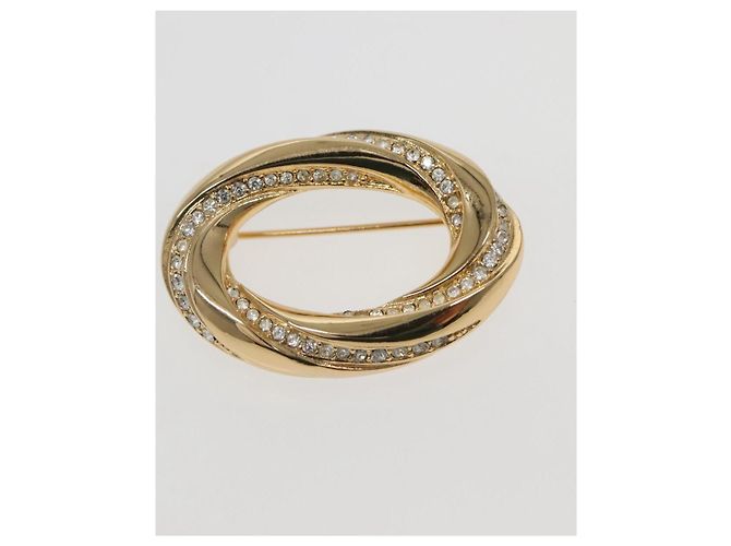 Spilla Christian Dior Metallo Dorato Auth 142053 - vista 2