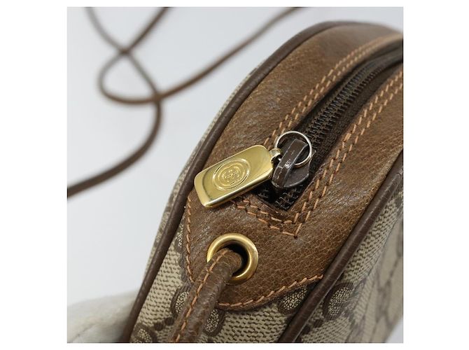 Borsa Sherry Line GG Supreme Web di GUCCI in PVC Beige e Oro 89 02 066 Auth 142438 D'oro - vista 10