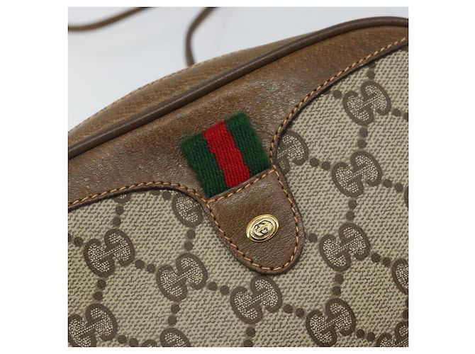 Borsa Sherry Line GG Supreme Web di GUCCI in PVC Beige e Oro 89 02 066 Auth 142438 D'oro - vista 17