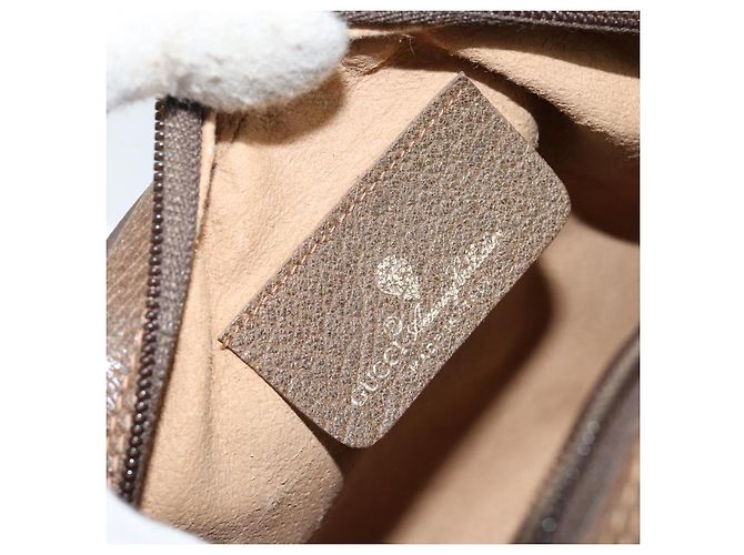 Borsa Sherry Line GG Supreme Web di GUCCI in PVC Beige e Oro 89 02 066 Auth 142438 D'oro - vista 18
