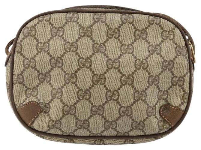 Borsa Sherry Line GG Supreme Web di GUCCI in PVC Beige e Oro 89 02 066 Auth 142438 D'oro - vista 2