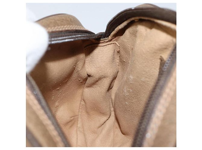 Borsa Sherry Line GG Supreme Web di GUCCI in PVC Beige e Oro 89 02 066 Auth 142438 D'oro - vista 20