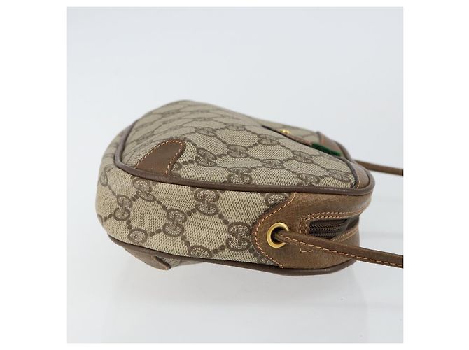 Borsa Sherry Line GG Supreme Web di GUCCI in PVC Beige e Oro 89 02 066 Auth 142438 D'oro - vista 3