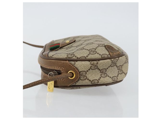 Borsa Sherry Line GG Supreme Web di GUCCI in PVC Beige e Oro 89 02 066 Auth 142438 D'oro - vista 4