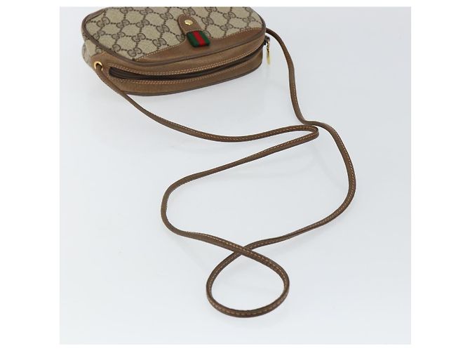 Borsa Sherry Line GG Supreme Web di GUCCI in PVC Beige e Oro 89 02 066 Auth 142438 D'oro - vista 7