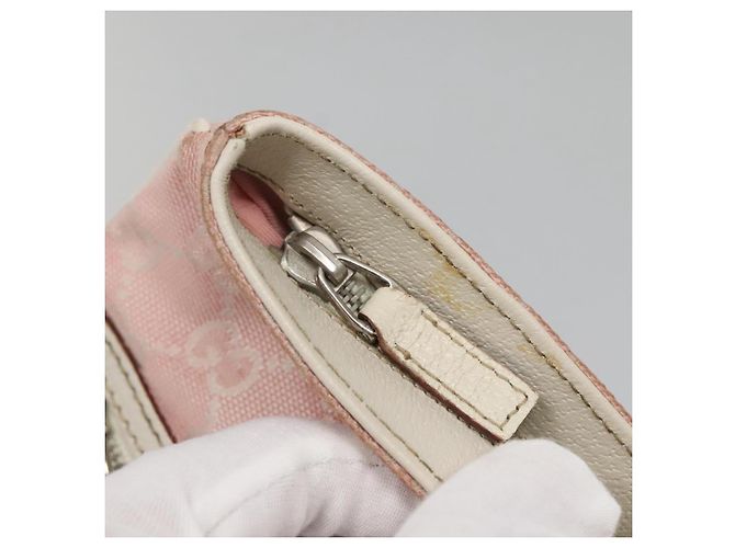 Borsa Tote GG Canvas Sherry Line Gucci Rosa Argento 145809 Auth 141943 - vista 10