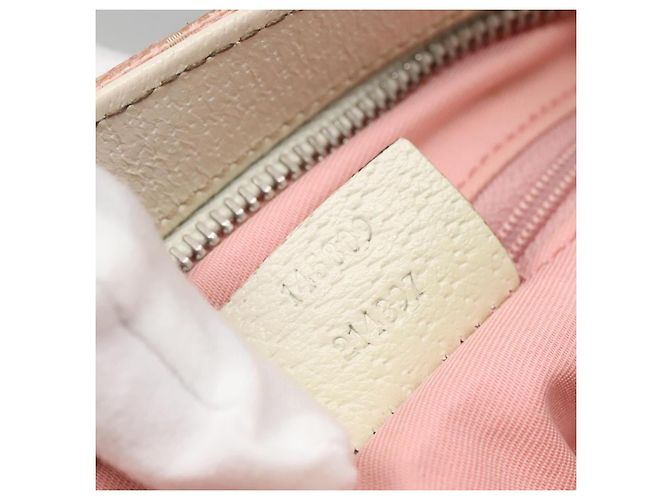 Borsa Tote GG Canvas Sherry Line Gucci Rosa Argento 145809 Auth 141943 - vista 12
