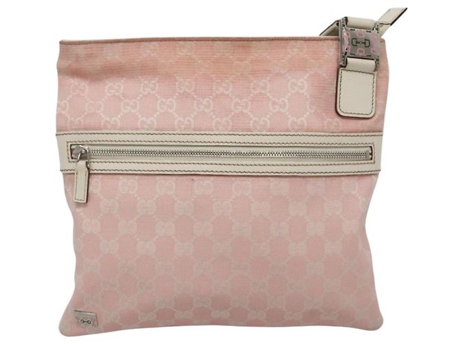 Borsa Tote GG Canvas Sherry Line Gucci Rosa Argento 145809 Auth 141943 - vista 13