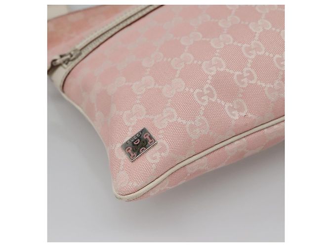 Borsa Tote GG Canvas Sherry Line Gucci Rosa Argento 145809 Auth 141943 - vista 14