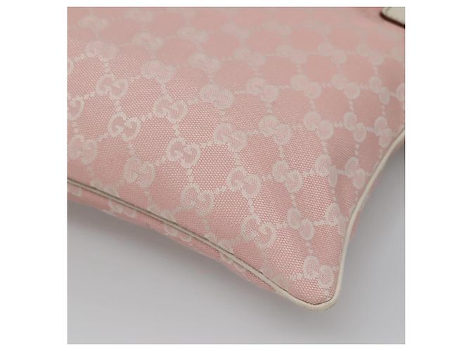 Borsa Tote GG Canvas Sherry Line Gucci Rosa Argento 145809 Auth 141943 - vista 15