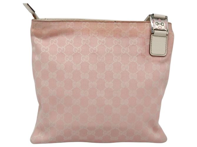 Borsa Tote GG Canvas Sherry Line Gucci Rosa Argento 145809 Auth 141943 - vista 2