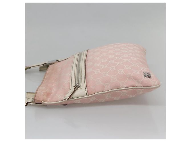 Borsa Tote GG Canvas Sherry Line Gucci Rosa Argento 145809 Auth 141943 - vista 3
