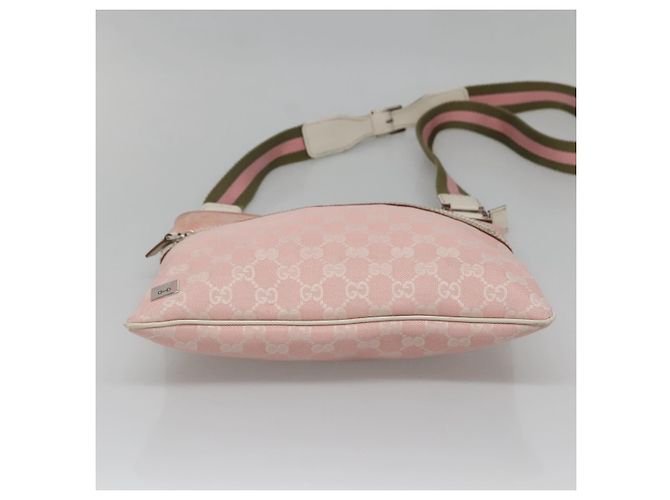 Borsa Tote GG Canvas Sherry Line Gucci Rosa Argento 145809 Auth 141943 - vista 5