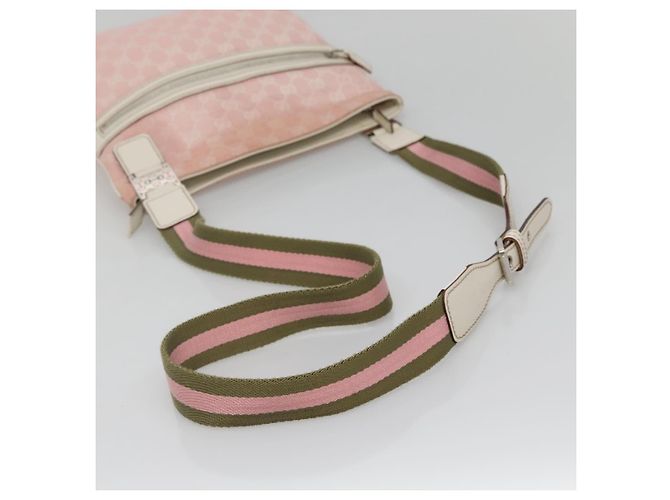 Borsa Tote GG Canvas Sherry Line Gucci Rosa Argento 145809 Auth 141943 - vista 7