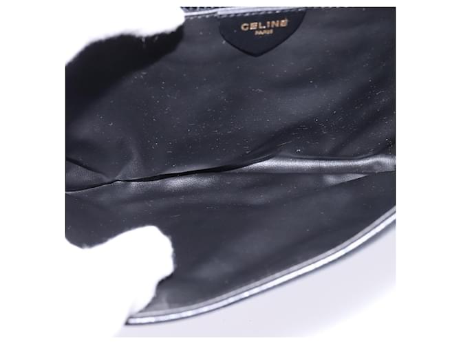 Céline Borsa a Spalla in Pelle Nera e Oro Auth BA5688 Nero D'oro - vista 10