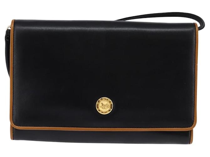 Céline Borsa a Spalla in Pelle Nera e Oro Auth BA5688 Nero D'oro - vista 13