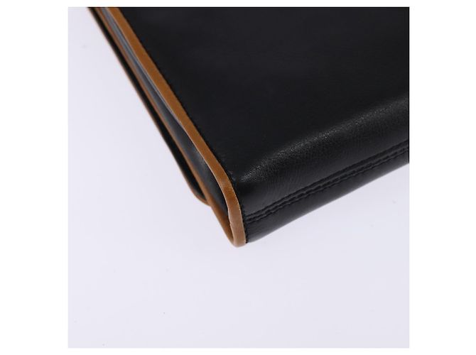 Céline Borsa a Spalla in Pelle Nera e Oro Auth BA5688 Nero D'oro - vista 16
