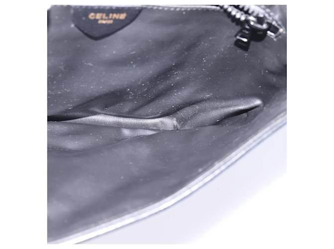 Céline Borsa a Spalla in Pelle Nera e Oro Auth BA5688 Nero D'oro - vista 20