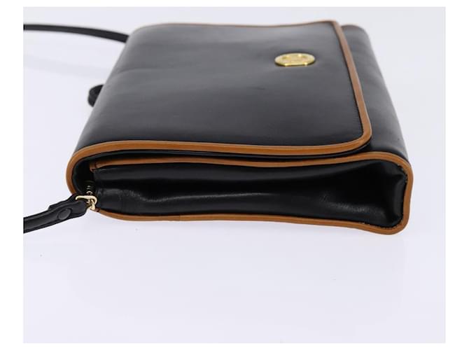 Céline Borsa a Spalla in Pelle Nera e Oro Auth BA5688 Nero D'oro - vista 3