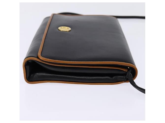 Céline Borsa a Spalla in Pelle Nera e Oro Auth BA5688 Nero D'oro - vista 4