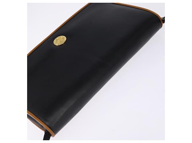 Céline Borsa a Spalla in Pelle Nera e Oro Auth BA5688 Nero D'oro - vista 6