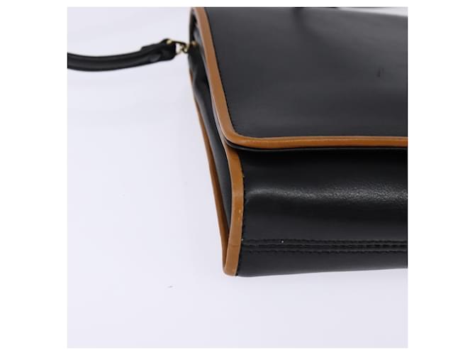 Céline Borsa a Spalla in Pelle Nera e Oro Auth BA5688 Nero D'oro - vista 8