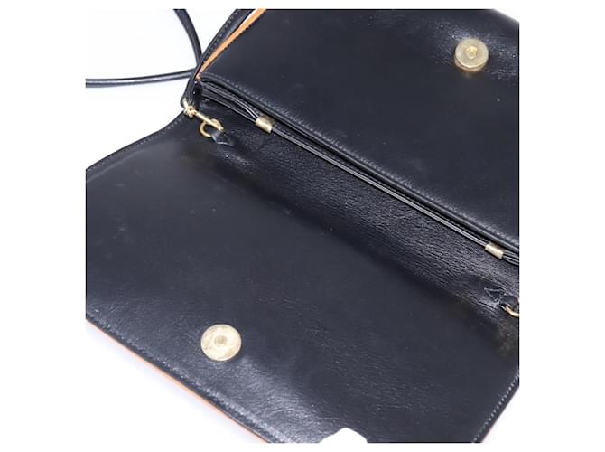 Céline Borsa a Spalla in Pelle Nera e Oro Auth BA5688 Nero D'oro - vista 9