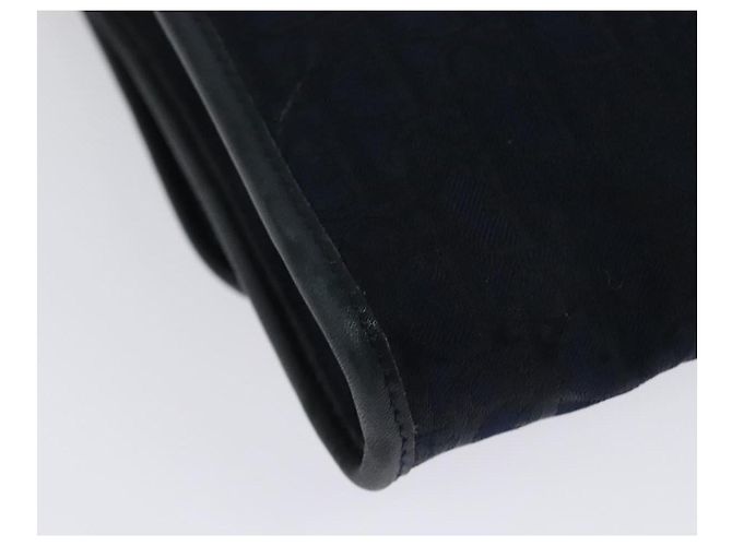 Borsa a spalla in tela Trotter Christian Dior con catena blu navy oro Auth 141878 - vista 15