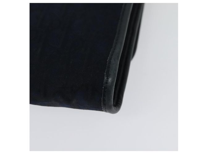 Borsa a spalla in tela Trotter Christian Dior con catena blu navy oro Auth 141878 - vista 16