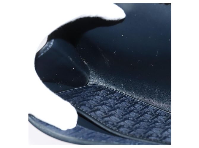 Borsa a spalla in tela Trotter Christian Dior con catena blu navy oro Auth 141878 - vista 20
