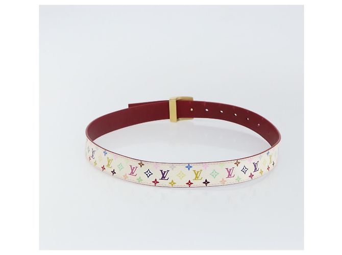 LOUIS VUITTON Monogramm Multicolor Gürtel LV Cut 35,8"" Weiß Auth 142762 - Ansicht 2