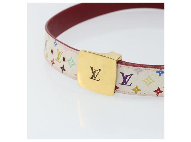 LOUIS VUITTON Monogramm Multicolor Gürtel LV Cut 35,8"" Weiß Auth 142762 - Ansicht 5