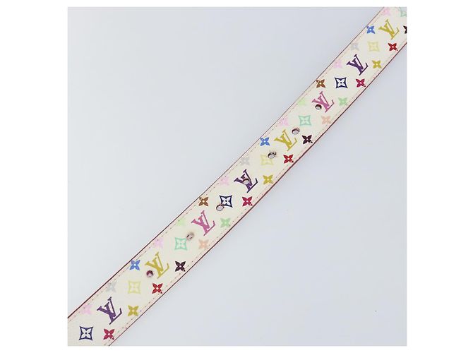LOUIS VUITTON Monogramm Multicolor Gürtel LV Cut 35,8"" Weiß Auth 142762 - Ansicht 8
